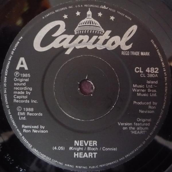 Heart : Never / These Dreams (7", Single, Pap)