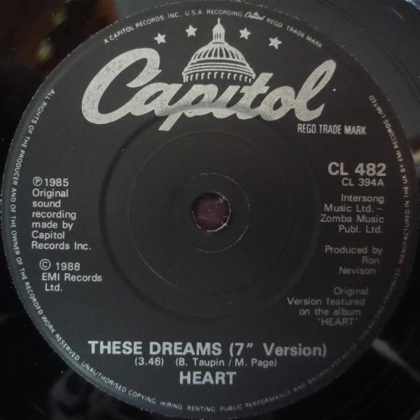 Heart : Never / These Dreams (7", Single, Pap)
