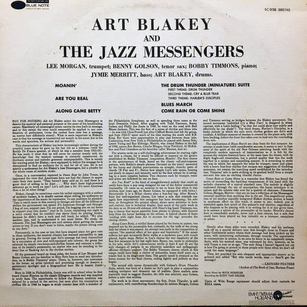 Art Blakey & The Jazz Messengers : Moanin' (LP, Album, RE)