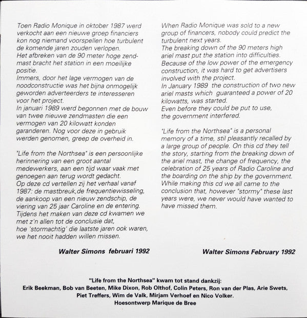 No Artist : Live from the Northsea Caroline 558 819 Monique (CD)