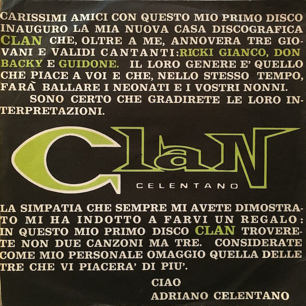 Adriano Celentano : Stai Lontana Da Me / Amami E Baciami / Sei Rimasta Sola (7", Gat)