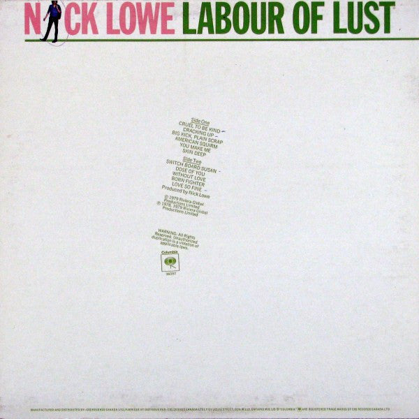 Nick Lowe : Labour Of Lust (LP, Album)