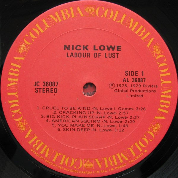 Nick Lowe : Labour Of Lust (LP, Album)