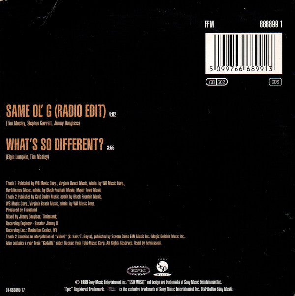 Ginuwine : Same Ol' G (CD, Single)