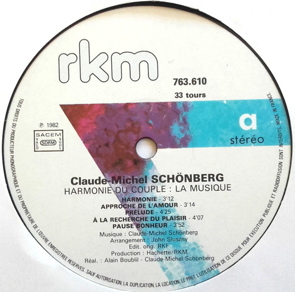 Claude-Michel Schönberg : Harmonie Du Couple: La Musique (LP, Album, Gat)