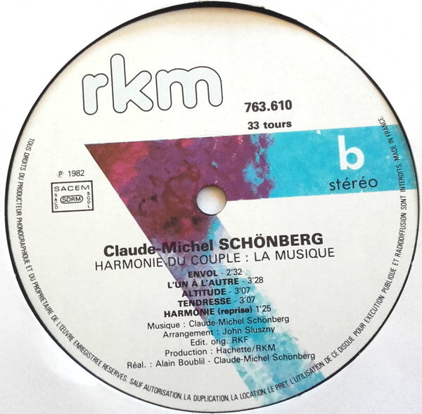 Claude-Michel Schönberg : Harmonie Du Couple: La Musique (LP, Album, Gat)
