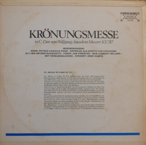 Wolfgang Amadeus Mozart : Krönungsmesse In C-Dur, K.V. 317 (LP)
