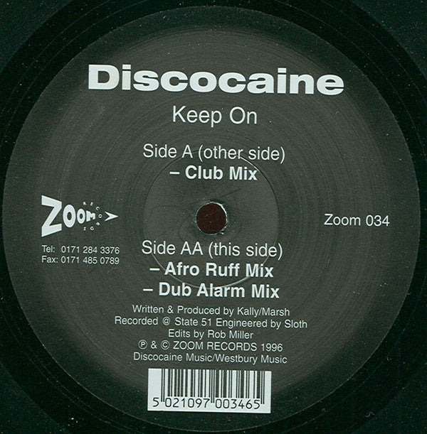 Discocaine : Keep On (12")