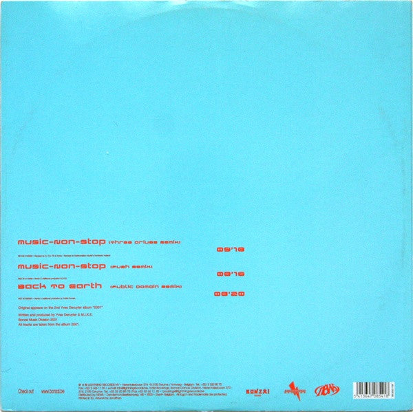 Yves Deruyter : Music-Non-Stop - Remixes (12")