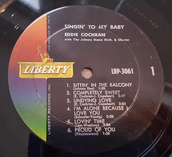 Eddie Cochran With The Johnny Mann Orchestra And Chorus : Singin' To My Baby (LP, Album, Mono, RE)