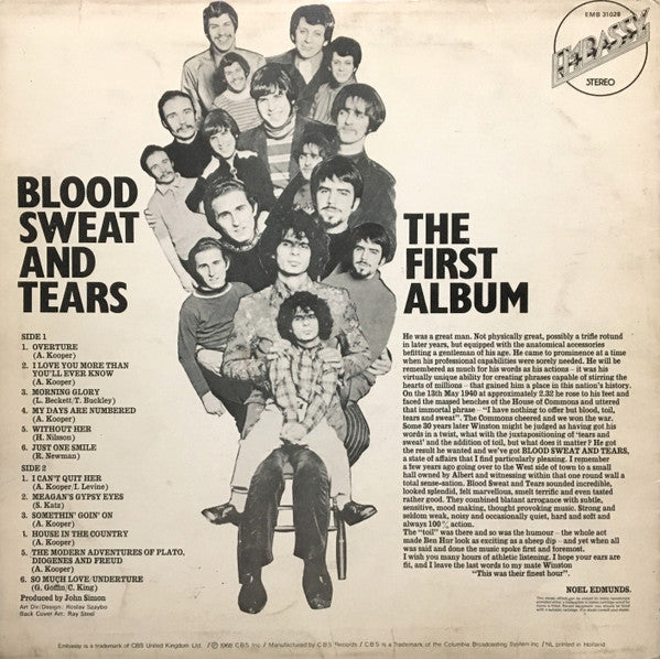 Blood Sweat & Tears* : The First Album (LP, Album, RE, Blu)