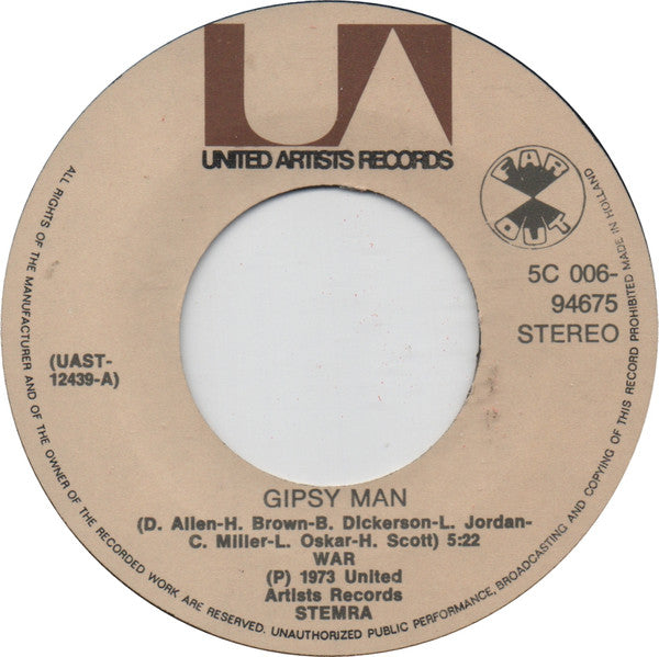 War : Gypsy Man / Deliver The Word (7", Single, Gre)