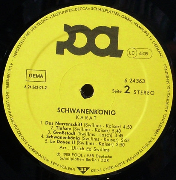 Karat : Schwanenkönig (LP, Album, Yel)