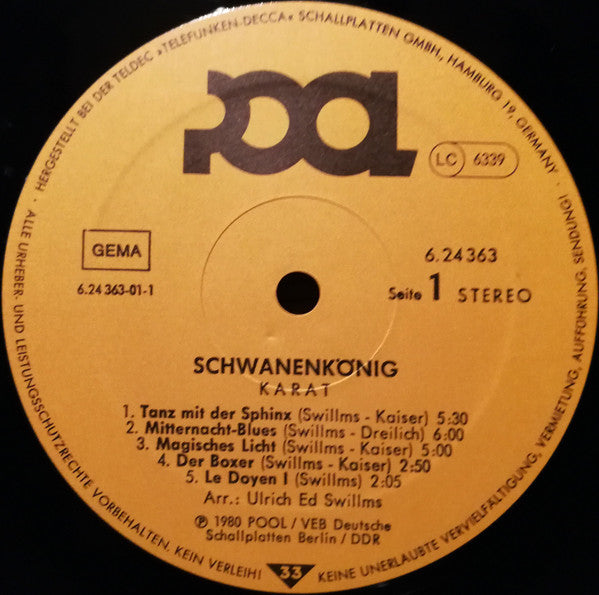 Karat : Schwanenkönig (LP, Album, Yel)