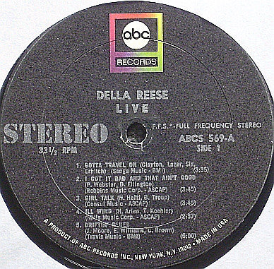 Della Reese : Della Reese Live (LP)