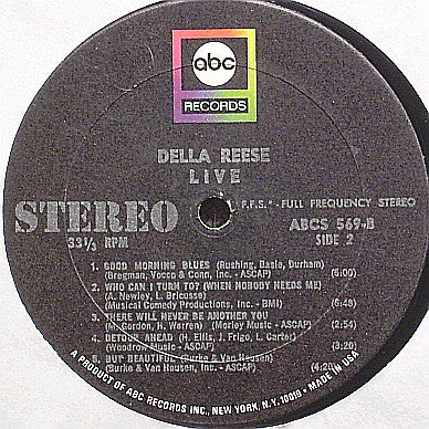 Della Reese : Della Reese Live (LP)