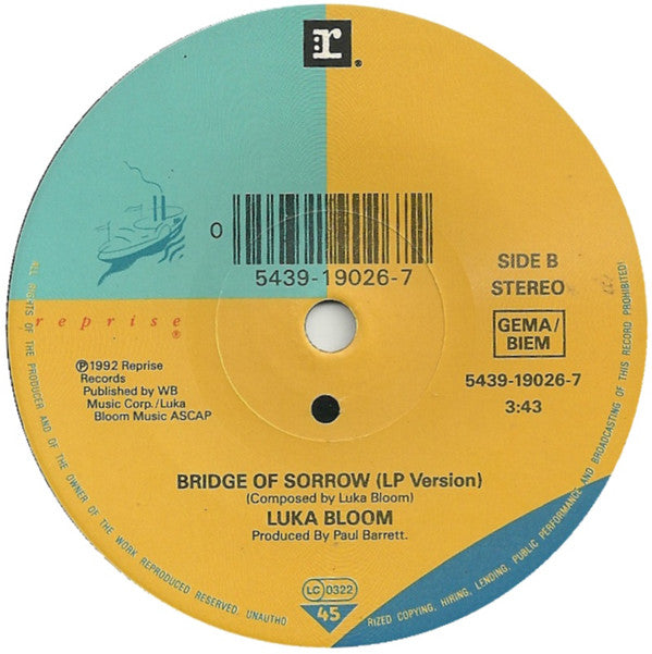 Luka Bloom : I Need Love (7", Single)