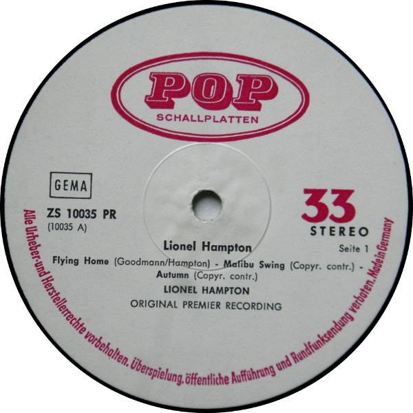 Lionel Hampton : Lionel Hampton (LP)