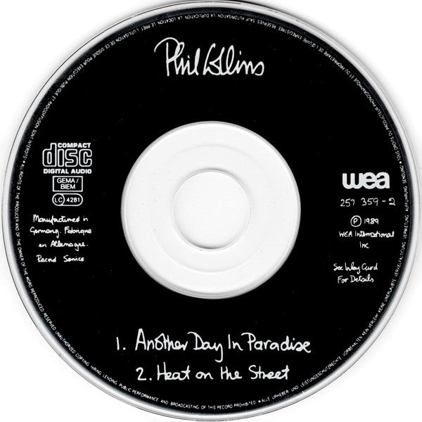 Phil Collins : Another Day In Paradise (CD, Mini, Single)
