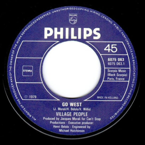 Village People : Go West (7", Single)