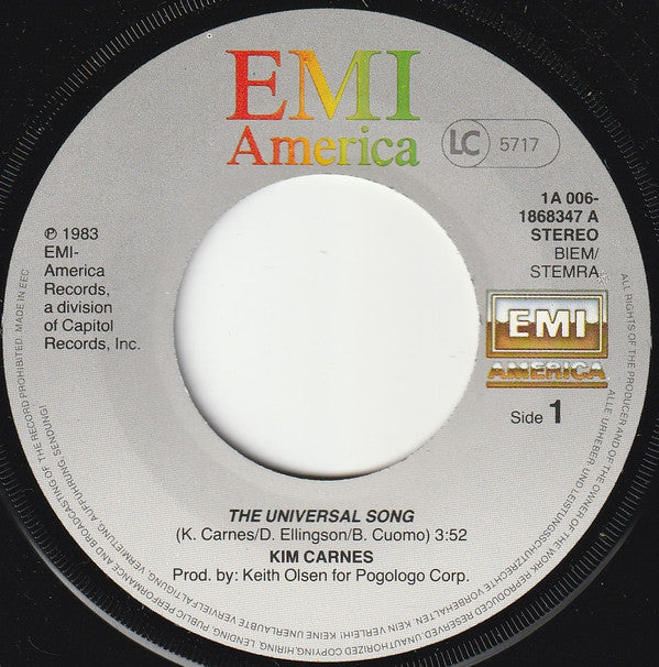 Kim Carnes : The Universal Song (7", Single)