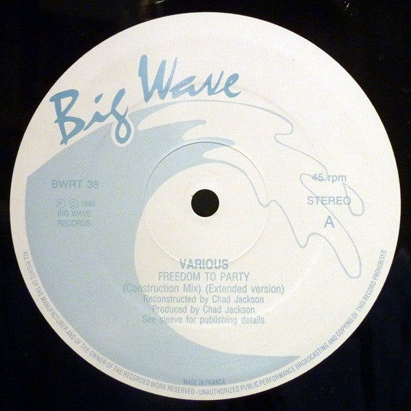 Various / CJ's Revenge : Freedom To Party (Construction Mix) / Mellow Madness (12")