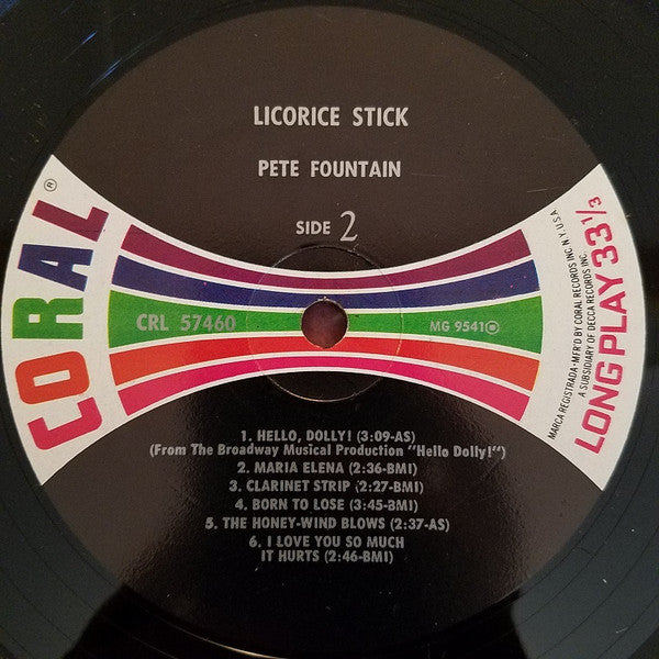 Pete Fountain : Licorice Stick (LP, Album, Mono, Glo)