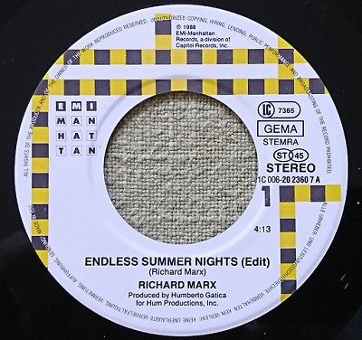 Richard Marx : Endless Summer Nights / Have Mercy (Live) (7", Single)