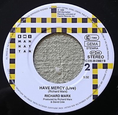 Richard Marx : Endless Summer Nights / Have Mercy (Live) (7", Single)