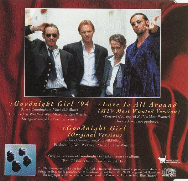 Wet Wet Wet : Goodnight Girl '94 (CD, Maxi)