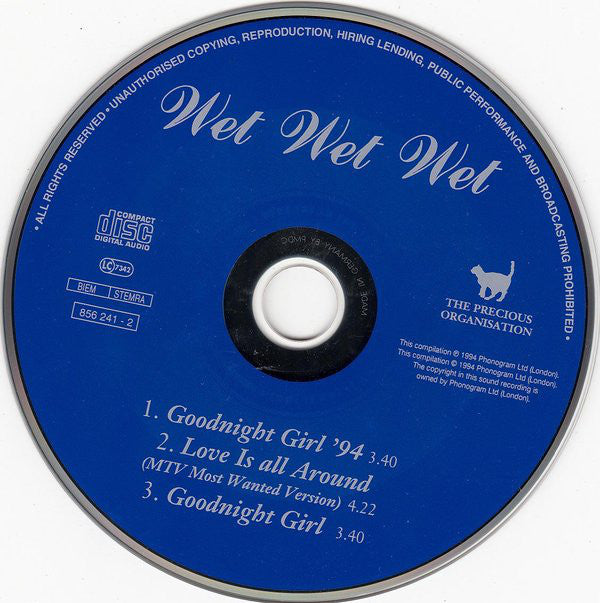 Wet Wet Wet : Goodnight Girl '94 (CD, Maxi)