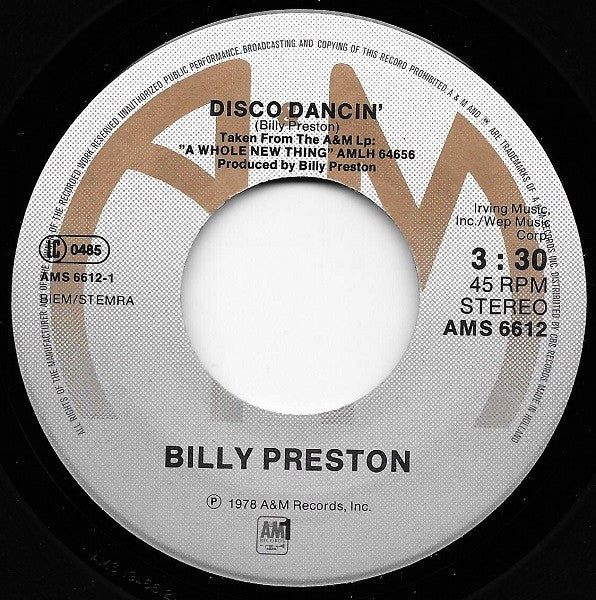 Billy Preston : Disco Dancin' (7")