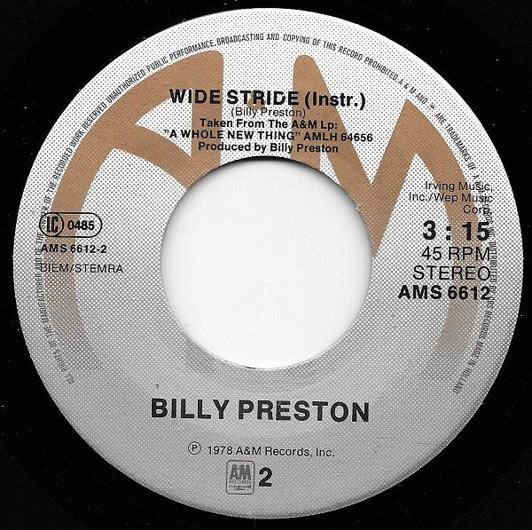 Billy Preston : Disco Dancin' (7")