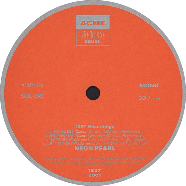 Neon Pearl : 1967 Recordings (LP, Mono, Ltd)