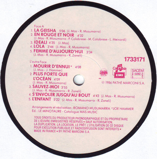 Jeanne Mas : Femmes D'aujourd'hui (LP, Album, M/Print)