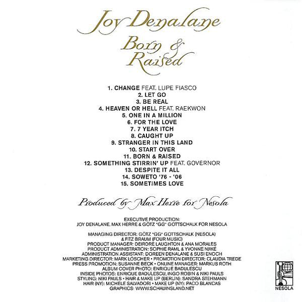 Joy Denalane : Born & Raised (CD, Album + DVD, PAL + Ltd, Sup)