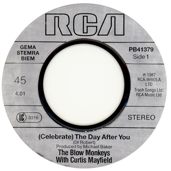 The Blow Monkeys With Curtis Mayfield : (Celebrate) The Day After You (7", Single)
