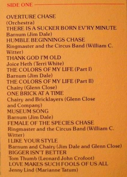 Jim Dale : Barnum (The New Musical) (LP, Album, Gat)