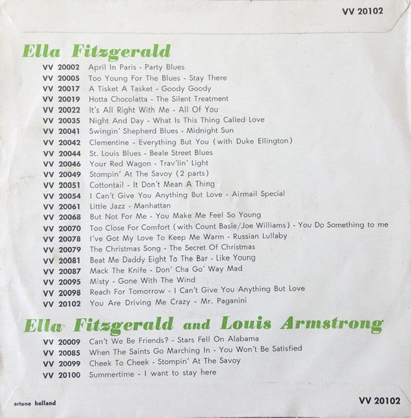 Ella Fitzgerald : Sings Mr. Paganini (7", Single, Mono)