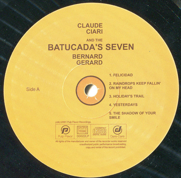 Claude Ciari - Bernard Gérard And The Batucada's Seven : Claude Ciari - Bernard Gerard And The The Batucada Seven (LP, Album, RE)