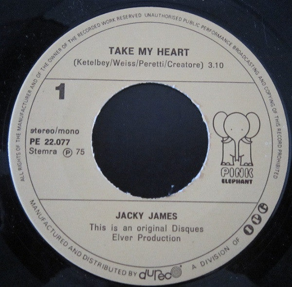 Jacky James : Take My Heart (7", Single)