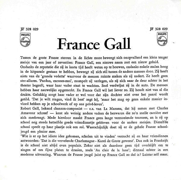 France Gall Et Ses Petits Amis : Sacré Charlemagne / Au Clair De La Lune (7", Single, Mono, blu)