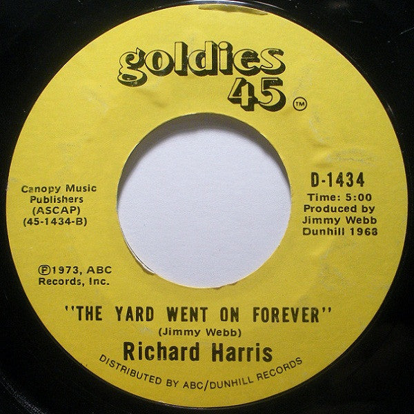 Richard Harris : Mac Arthur Park / The Yard Went On Forever (7", RE, Styrene)