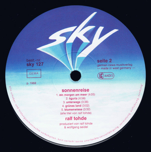 Ralf Tohde : Sonnenreise (LP, Album)