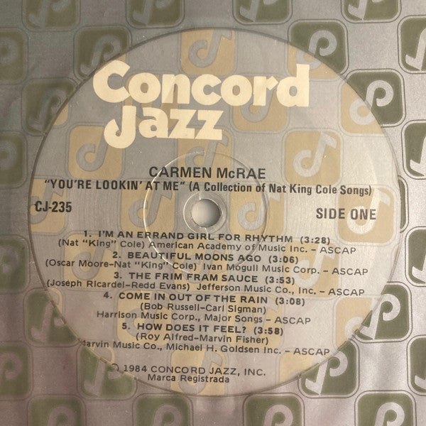 Carmen McRae : You're Lookin' At Me (LP, Album)