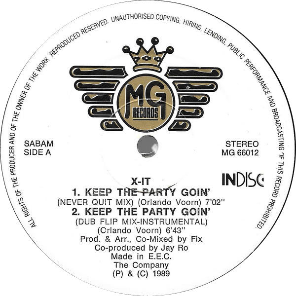 X-It : Keep The Party Goin' (12")
