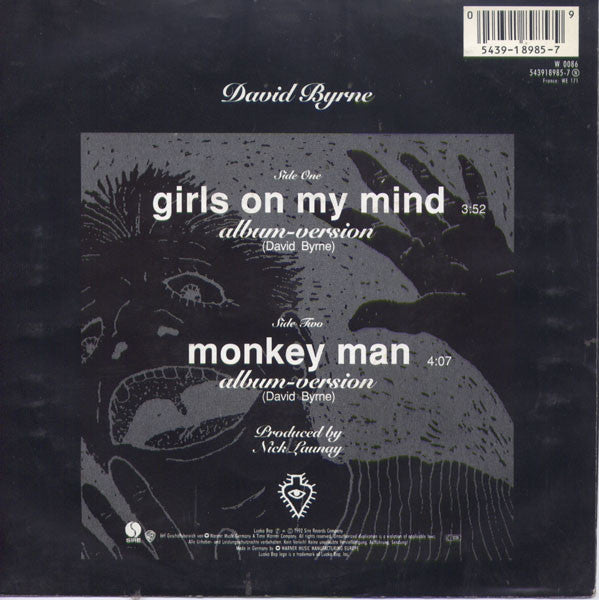 David Byrne : Girls On My Mind (7", Single)