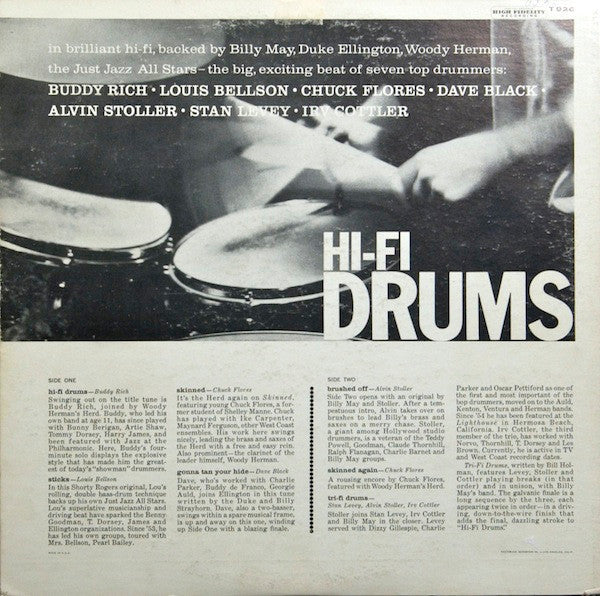 Various : Hi-Fi Drums (LP, Album, Comp, Mono)