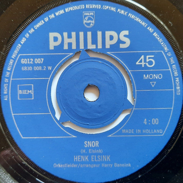 Henk Elsink : Uit, Goeie Gewoonte (7", Single, Mono)