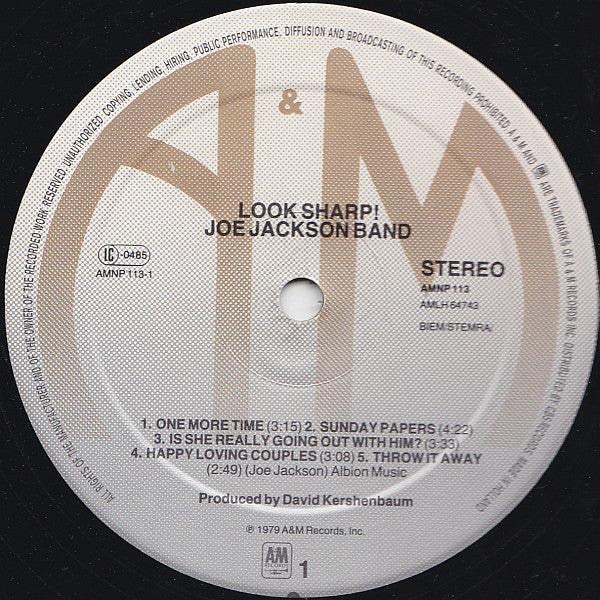 Joe Jackson : Look Sharp! (LP, Album, RE)